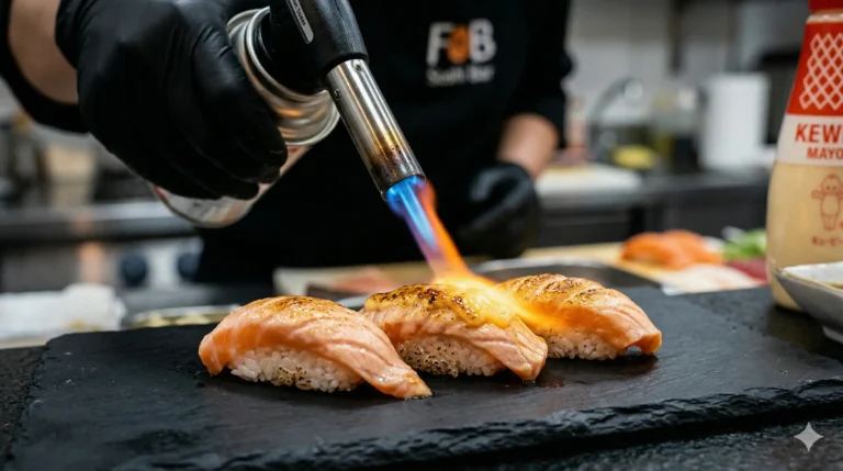 Mastering the Aburi (Sear) Technique How to Flambé Salmon at Home