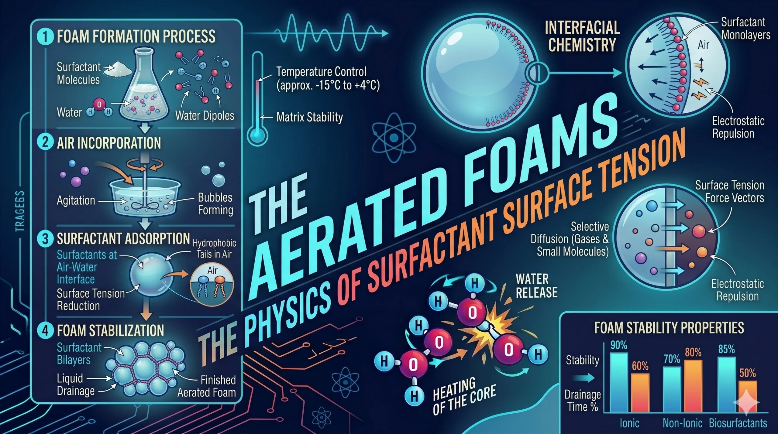 Aerated Foams – The Physics of Surfactant Surface Tension 